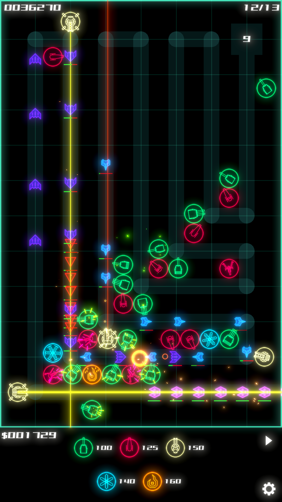 SPHERE DEFENSEのゲーム画面