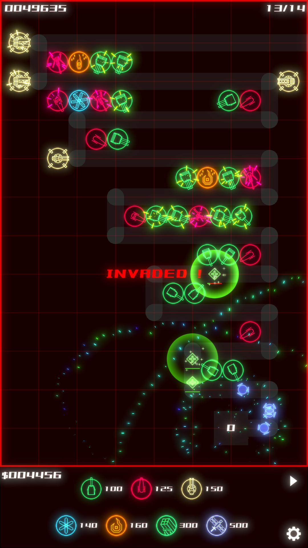 ゲームプレイ中のネオンエフェクト