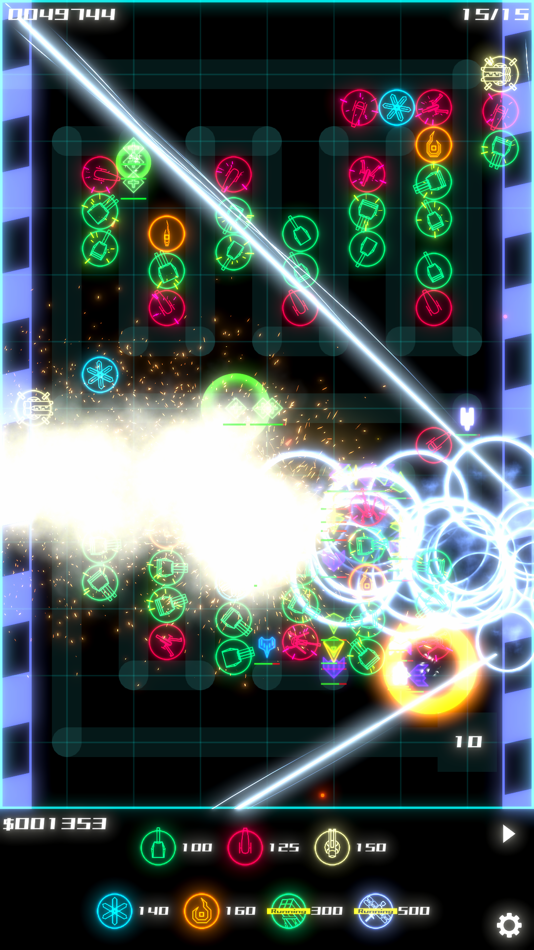SPHERE DEFENSEの高難度ステージスクリーンショット